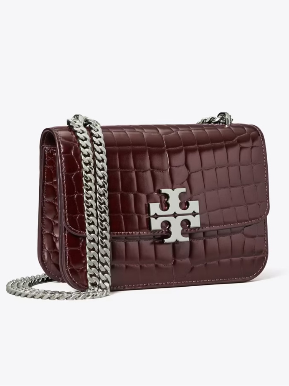 Tory Burch SMALL ELEANOR CROC-EMBOSSED SHOULDER BAG